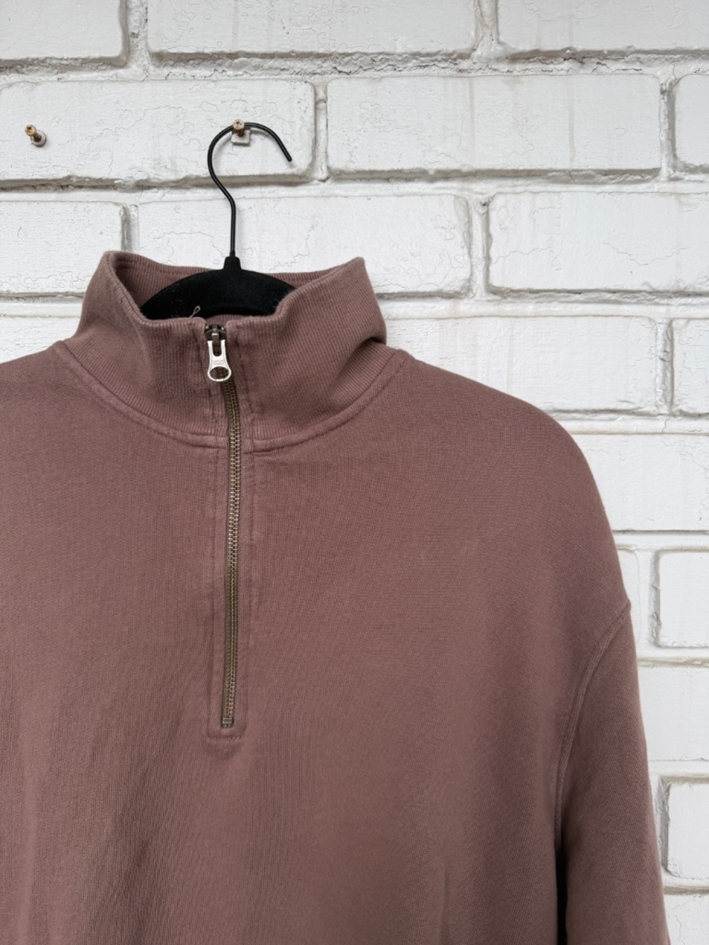 Pact Organic Cotton Quarter Zip Pullover, Mauve (Sz M)